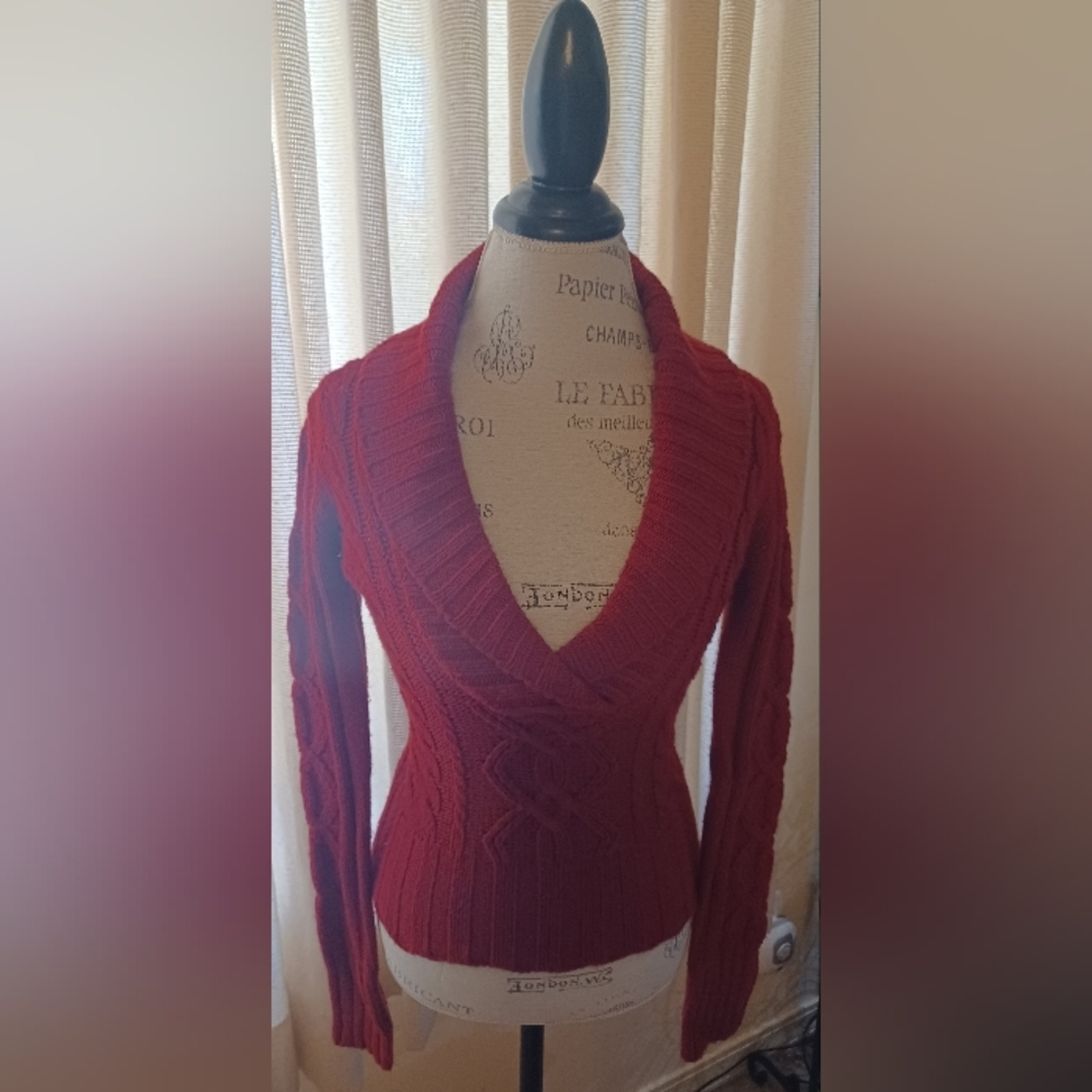 Sweater Project Red V-neck sweater